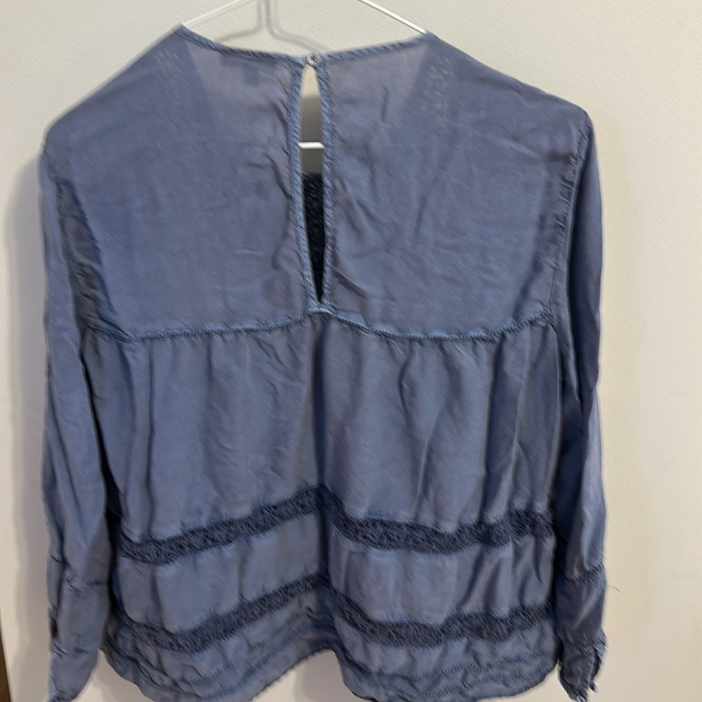 Wilfred Navy Lace Trim Blouse - Picture 2 of 4